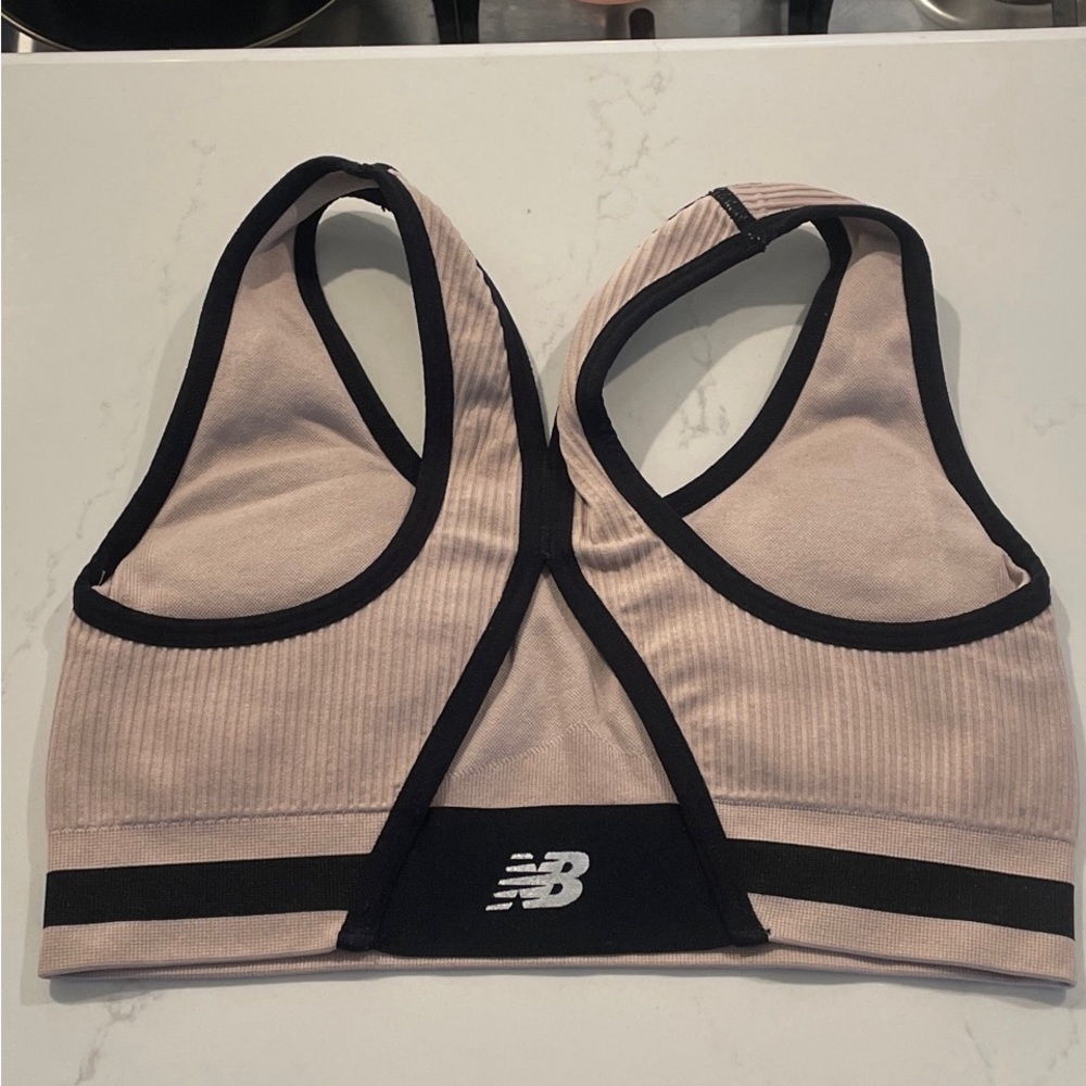 New Balance Black and pink Sports Bra SP - Picture 2 of 3
